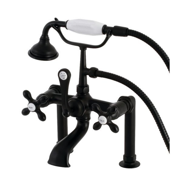 AE109T0 Deck Mount Clawfoot Tub Faucet, Matte Black, Kingston Brass, Mfr#: AE109T0